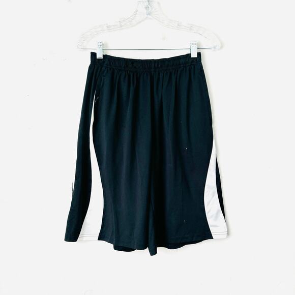 Nike Youth Basketball 11'' Shorts Size Large Black and White Embroidered Logo - Picture 1 of 13